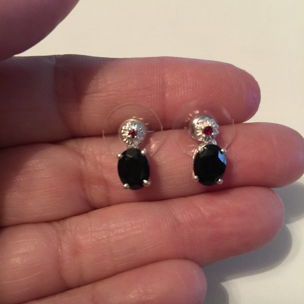 New Womens Onyx Earrings Set In 14kt  Sterling Silver